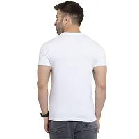 FABOO Cotton Round Neck Half Sleeve Regular Fit T-Shirt (White-B, L)-thumb1