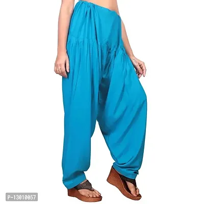 FABOO Women's Regular Fit Cotton Patiyala Salwar/Readymade Salwar (Sky Blue, M)-thumb3