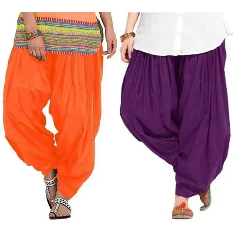 Stylish Cotton Salwar For Women - Pack Of 2