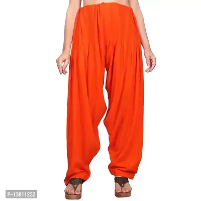 FABOO Women's Regular Fit Cotton Patiyala Salwar/Readymade Salwar (Orange, L)