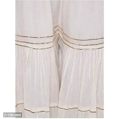 FABOO Women's Cotton Blend Mid Rise Garara/Sharara Palazzo Pants (White1, M)-thumb5