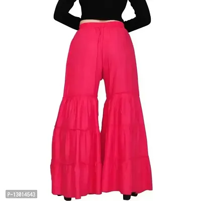 FABOO Women's Cotton Blend Mid Rise Garara/Sharara Palazzo Pants (Pink, S)-thumb2