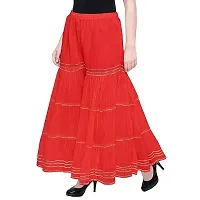 FABOO Women's Cotton Blend Mid Rise Garara/Sharara Palazzo Pants (Red1, XXL)-thumb3