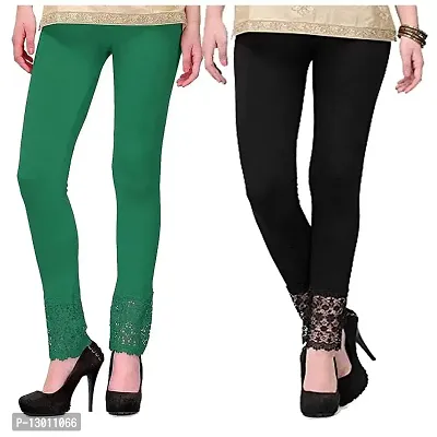 Buy FABOO Women's Cotton Blend Lace Leggings, Solid Regular Leggings with  Bottom Net Design, Skinny Fit Leggy for Casual, Yoga, Joggings, Exercise  Online In India At Discounted Prices