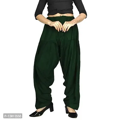 FABOO Women's Regular Fit Cotton Patiyala Salwar/Readymade Salwar (Bottle Green, S)