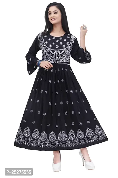 Trendy Black Embroidered Rayon Flared Kurta