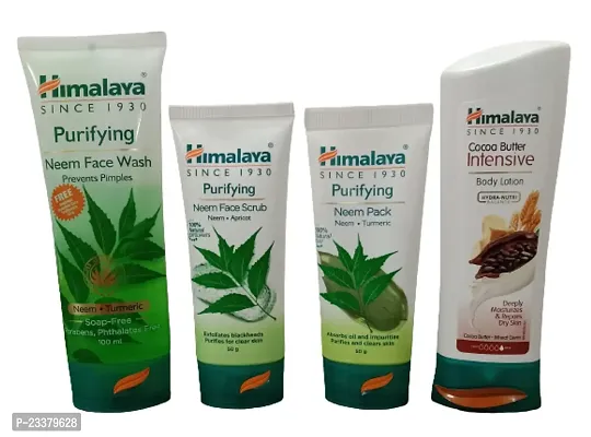 Himalaya Neem Face Wash (100 ML)+Himalaya Neem Face Scrub (50 Grm.)+Himalaya Neem Pack (50 Grm.)+Himalaya Cocoa Butter Body Lotion (100 ML)