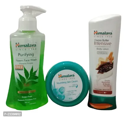 Himalaya Neem Face Wash (200 ML)+Himalaya Nourishing Skin Cream (50 ML)+Himalaya Cocoa Butter Body Lotion (100 ML)