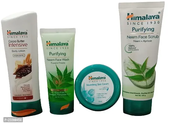 Himalaya Cocoa Butter Body Lotion (100 ML)+Himalaya Neem Face Wash (50 ML)+Himalaya Nourishing Skin Cream (50 ML)+Himalaya Neem Face Scrub (100 ML)-thumb0