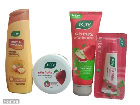 Joy Honey  Almonds Body Lotion (100 ML)+Joy Skin Fruits Skin Cream  (100 ML)+Joy Face Wash (100 ML)+ Lip Balm (10 Grm.)