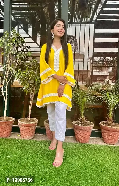 Yellow designer lace PAKISTHANI STYLE kurta set-thumb0