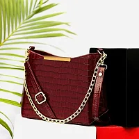 STYLZI Sling Bag For Women  Girls - It Is A Classic Satchel Trendy Bag With Adjustable Chain Strap Shoulder Bag For Women  Girls.-thumb1