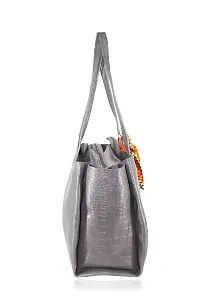 STYLZI Womens Handbag/Ladies Shoulder Bag/Girls tote bag/Croc Pattern/Office Bag for women/Shoulder Hobo Daytrip Handbag For Women (Grey)-thumb4