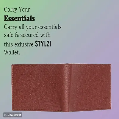 Stylzi Men Maroon Artificial Leather Wallet (11 Card Slots)-thumb4