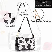 STYLZI Shoulder Bags For Women Mini Handbags Small Size Stylish Ladies Purse With Croc Pattern/Synthetic Leather Retro Croco Style Classic Fancy Hobo Shoulder Daytrip Sling bag For Women (Black  White Print)-thumb4