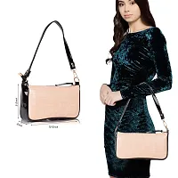 STYLZI Shoulder Bags For Women Mini Handbags Small Size Stylish Ladies Purse With Croc Pattern/Synthetic Leather Retro Croco Style Classic Fancy Hobo Shoulder Daytrip Sling bag For Women (Beige)-thumb1