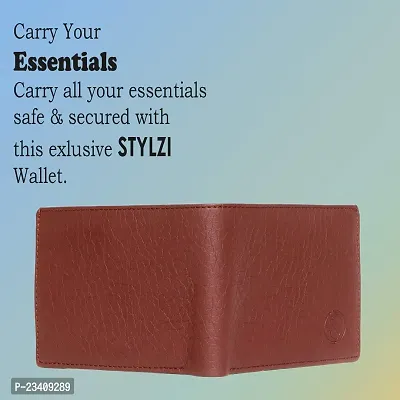 STYLZI Brown Artificial Leather Wallet for Men's | Casual Wallet with Multiple Card Slot for Men | Stylish Men's PU Leather Wallet/Purse.(Brown)-thumb5