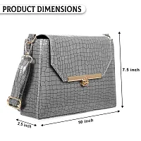 STYLZI Women Sling Bag Crossbody Bag- Flap closure Croco Texture sling bag, a mix of professional style and modern elegance. The printed Designer pattern is ideal for parties, weddings, offices, tours, colleges, and more.-thumb3