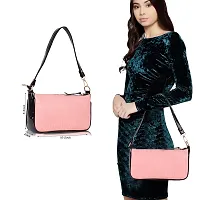 STYLZI Shoulder Bags For Women Mini Handbags Small Size Stylish Ladies Purse With Croc Pattern/Synthetic Leather Retro Croco Style Classic Fancy Hobo Shoulder Daytrip Sling bag For Women (Pink)-thumb2