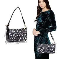 STYLZI Shoulder Bags For Women Mini Handbags Small Size Stylish Ladies Purse With Croc Pattern/Synthetic Leather Retro Croco Style Classic Fancy Hobo Shoulder Daytrip Sling bag For Women (Blue Multi Print)-thumb2