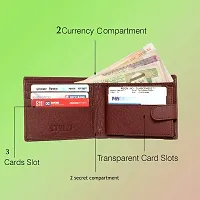 STYLZI Brown Artificial Leather Wallet for Men's | Casual Wallet with Multiple Card Slot for Men | Stylish Men's PU Leather Wallet/Purse.(Brown)-thumb1