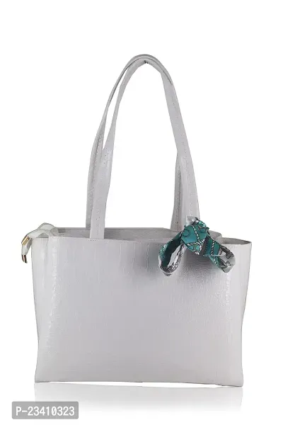 STYLZI Womens Handbag/Ladies Shoulder Bag/Girls tote bag/Croc Pattern/Office Bag for women/Shoulder Hobo Daytrip Handbag For Women (White)-thumb0
