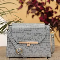 STYLZI Women Sling Bag Crossbody Bag- Flap closure Croco Texture sling bag, a mix of professional style and modern elegance. The printed Designer pattern is ideal for parties, weddings, offices, tours, colleges, and more.-thumb1