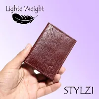 STYLZI Geniune Leather Stylish Travel Bi-Fold Slim Wallet for Men-thumb2