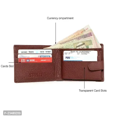 STYLZI Brown Artificial Leather Wallet for Men's | Casual Wallet with Multiple Card Slot for Men | Stylish Men's PU Leather Wallet/Purse.(Brown)-thumb3