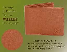 STYLZI Artificial Leather Wallet for Men || Handcrafted PU Leather Wallet with Transparent Multiple Credit/Debit Card Slots || 2 Currency Compartments| 1 Zip Coin Pocket (Tan).-thumb1