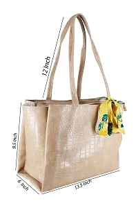 STYLZI Womens Handbag/Ladies Shoulder Bag/Girls tote bag/Croc Pattern/Office Bag for women/Shoulder Hobo Daytrip Handbag For Women (Beige)-thumb1