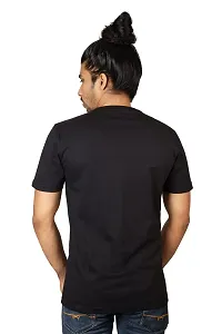 No Cuff Men's Black Color Half Sleeve Casual Regular Fit T-Shirt Crew Neck F-Q_L-thumb1