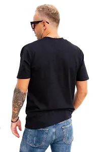 NO CUFF Evolving Men's Black Half Sleeve Casual Regular Fit T-Shirt (XL)-thumb1