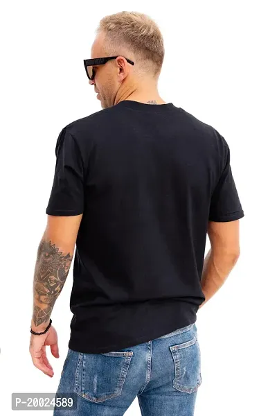 NO CUFF Evolving Men's Black Half Sleeve Casual Regular Fit T-Shirt (XL)-thumb2