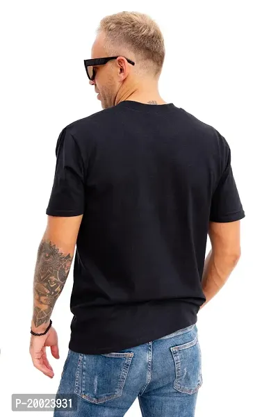 NO CUFF Selfmade Men's Black Half Sleeve Casual Regular Fit T-Shirt (XS)-thumb2