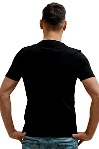 NO CUFF Vintage Men's Black Half Sleeve Casual Regular Fit T-Shirt (S)-thumb1