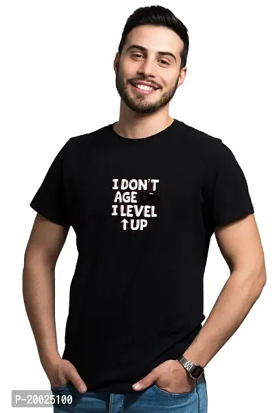 NO CUFF I Don't Age I Level Up Men's Black T-Shirt, Essential-T Cotton Graphic T-Shirt Our Best Short Sleeve Tee Super Soft Cotton Novelty T-Shirt, Sarcastic Casual Regular Fit T-Shirt (X-Large)