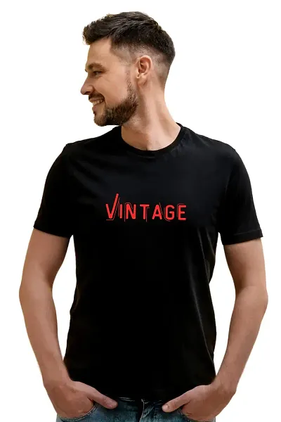 NO CUFF Vintage Men's Half Sleeve Casual Regular Fit T-Shirt (XL)