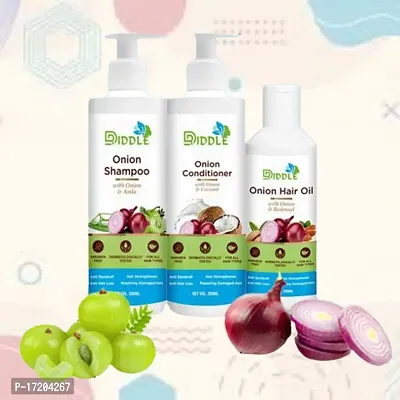 Anti Hair Fall Spa Range with Onion Hair Oil + Onion Shampoo + Onion Conditioner for Hair Fall Control  (3 Items in the set)-thumb0