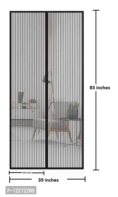 Magic Mesh Magnetic Mosquito Screen Door Net Curtain with Magnets  Reinforced Polyester Mesh Curtain Back Door Mesh with Full Frame Hook & Loop