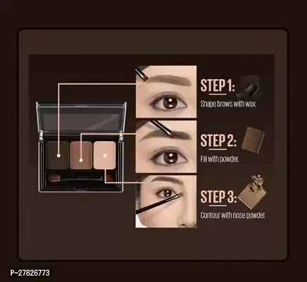 THE LONGLASTING  MAKEUP 3 IN 1 EYEBROW PALLETE FOR GIRLS AND WOMANS-thumb2