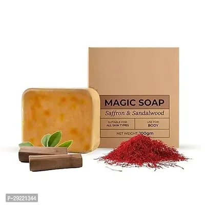 Magic Soap Sandal Wood and Saffron for De Tan and Glowing Brightening Skin