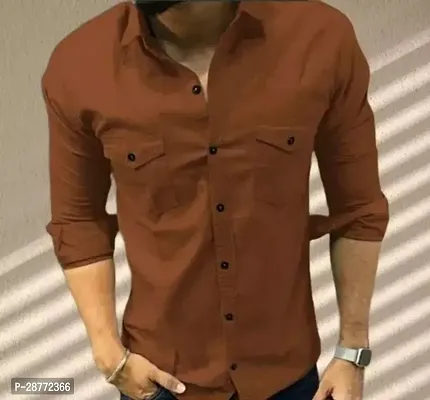 Classic Cotton Solid Casual Shirt for Men-thumb0