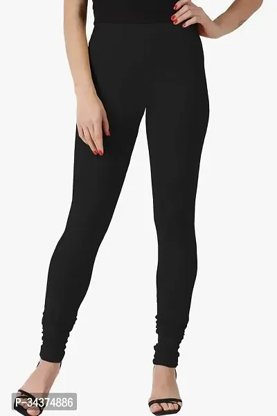 Fabulous Black Cotton Blend Solid Leggings For Women-thumb0