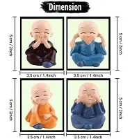 HOMOM Small Baby  Buddha Showpiece for Home Deacute;cor Set of 4 Pcs (Pack of 1)-thumb3