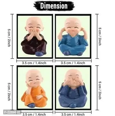HOMOM Small Baby  Buddha Showpiece for Home Deacute;cor Set of 4 Pcs (Pack of 1)-thumb4