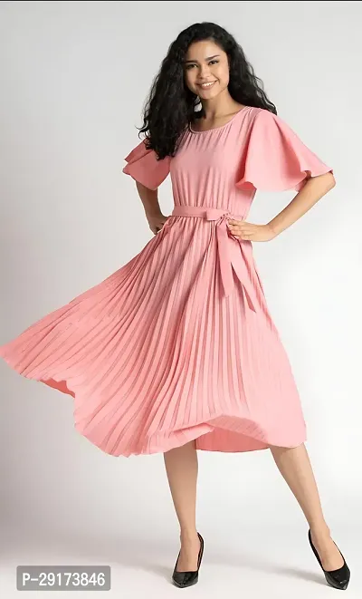 Designer Crepe A-Line Dress for Women-thumb2