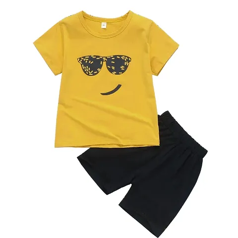 Trendy Blend T-Shirts with Shorts For Boys