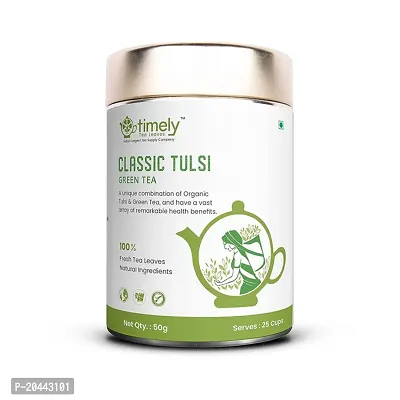 Organic Timely Tea Tulsi Green Teafor Naturally, Healthy Skin, Boost Immunity, Rich In Antioxidants-thumb0