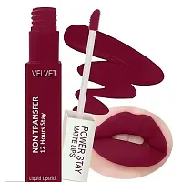 Stay Long Last Matte Lipstick Nail Polish Combo (Bridal Maroon , Glossy Red)-thumb2